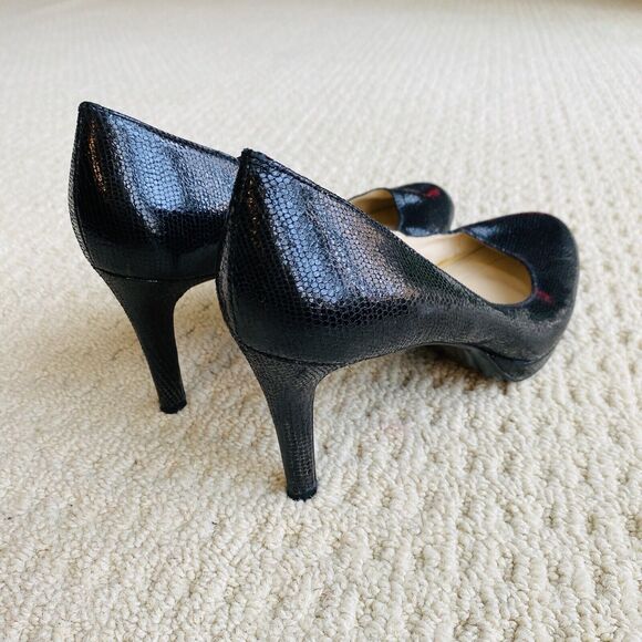 Calvin Klein 'Odette' Black High Heel Platform Pump Faux Snakeskin Texture Shoes - Picture 12 of 12